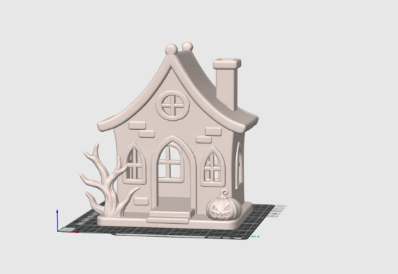 Halloween House Lantern STL - 3D Printable Haunted House Tealight Lamp - Image 3