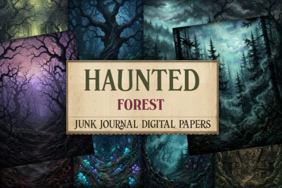 Haunted Forest Junk Journal Paper