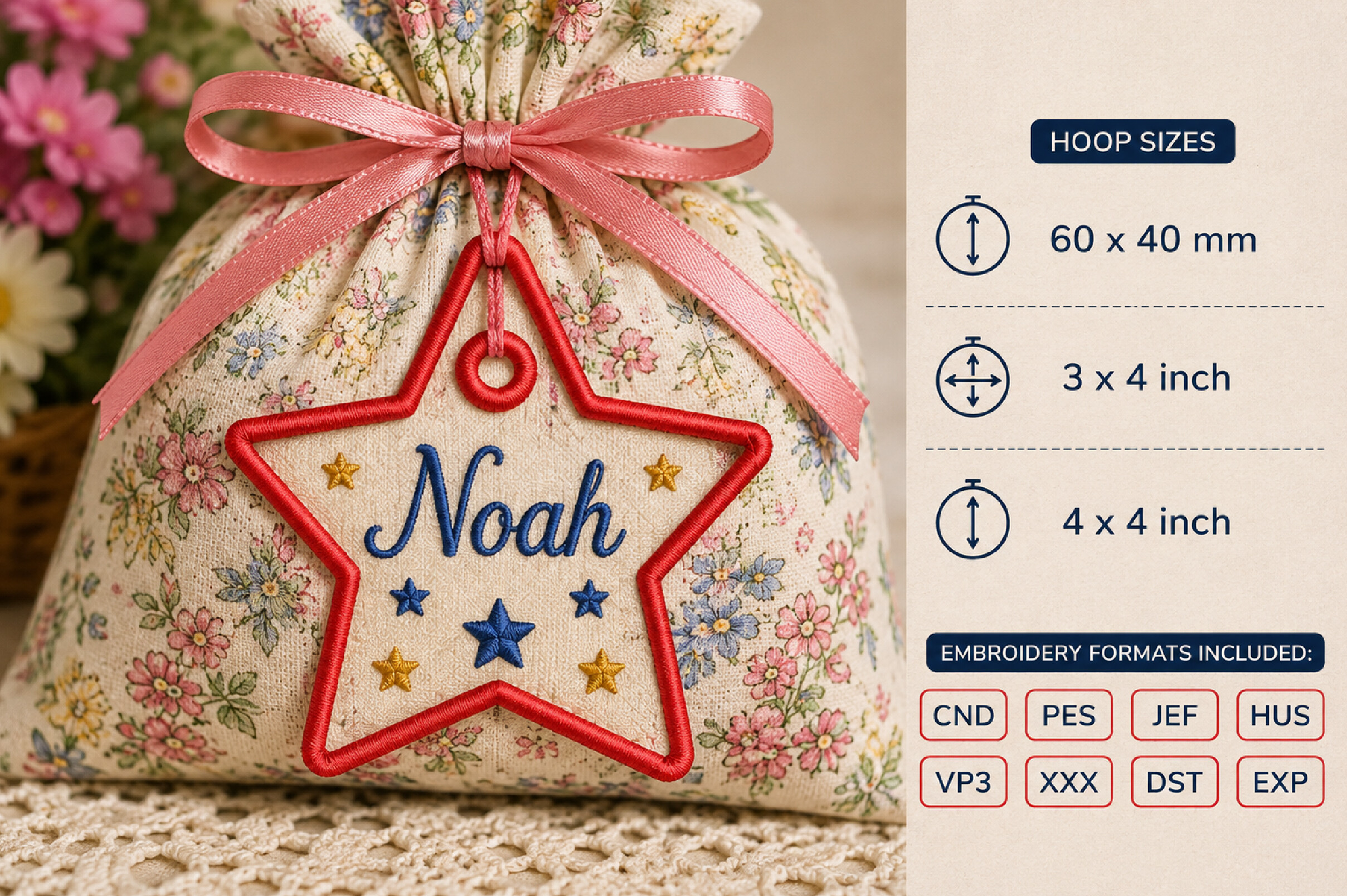 ITH Blank Star Tag Embroidery