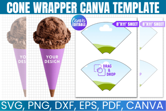 Ice Cream Cone Wrapper Template