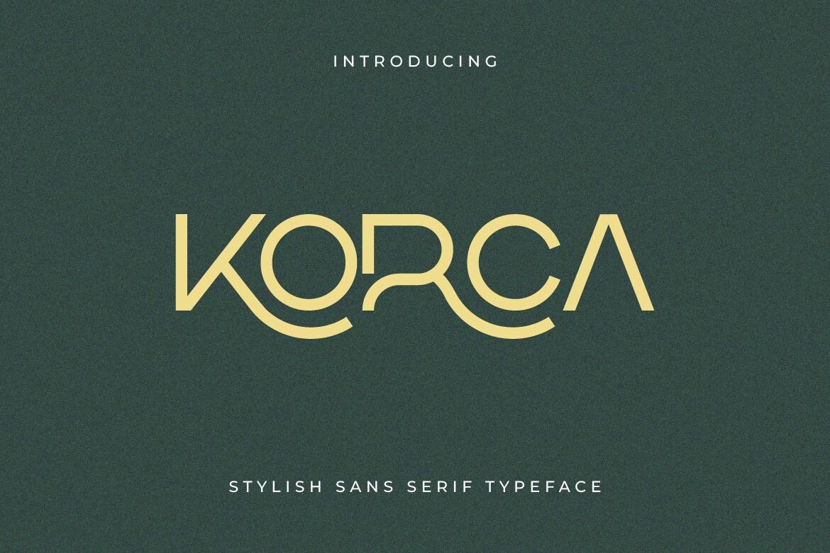 Korca font preview, clean geometric sans
