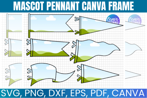 Mascot Pennant Canva Frame Set Template
