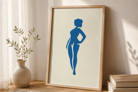 Minimalist Matisse Style Female Portrait