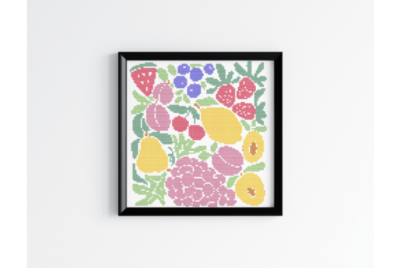 Modern Fruit Cross Stitch Patterns Set