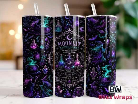 Moonlit Apothecary Witch Tumbler Wrap
