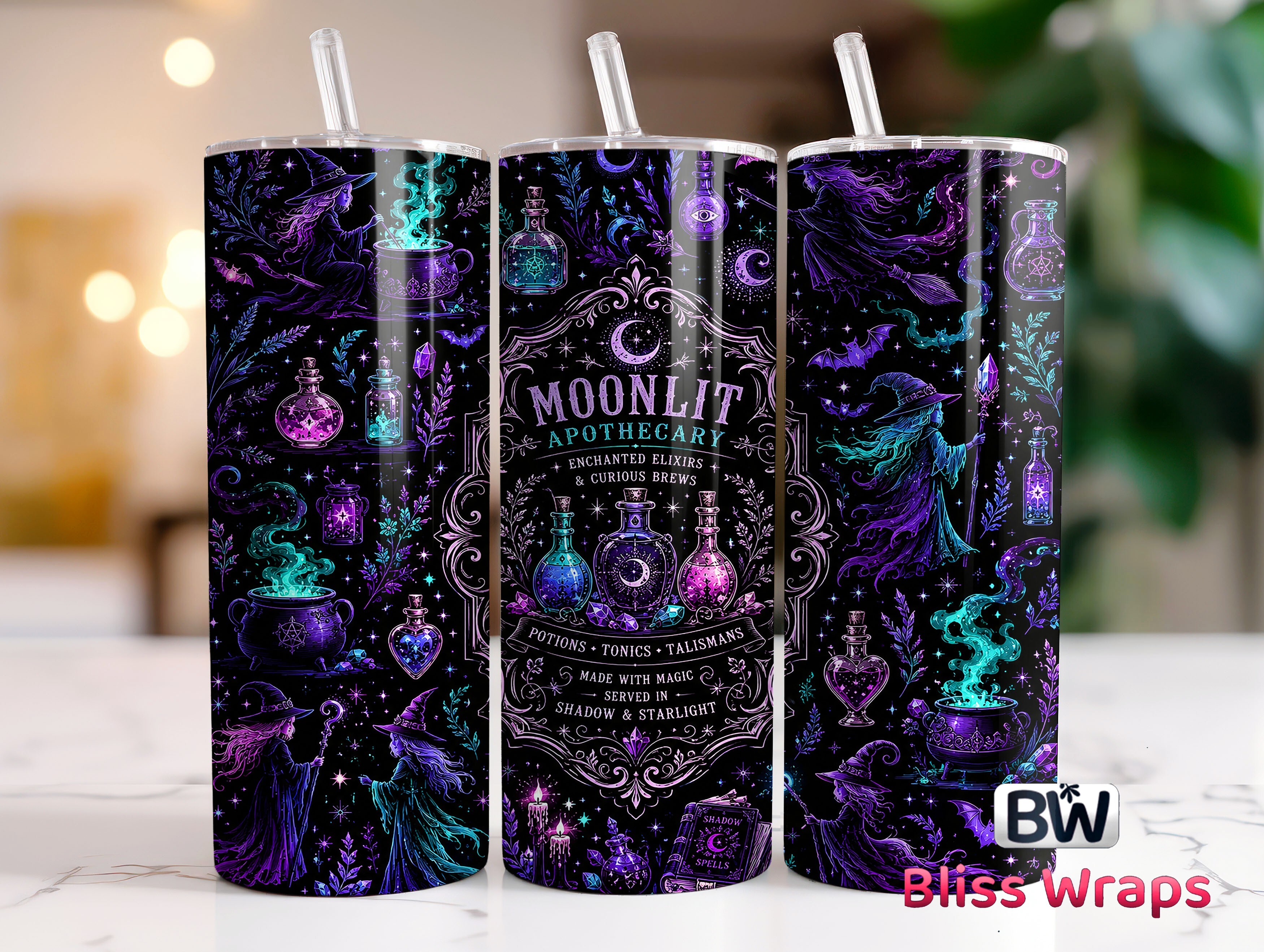 Moonlit Apothecary Witch Tumbler Wrap