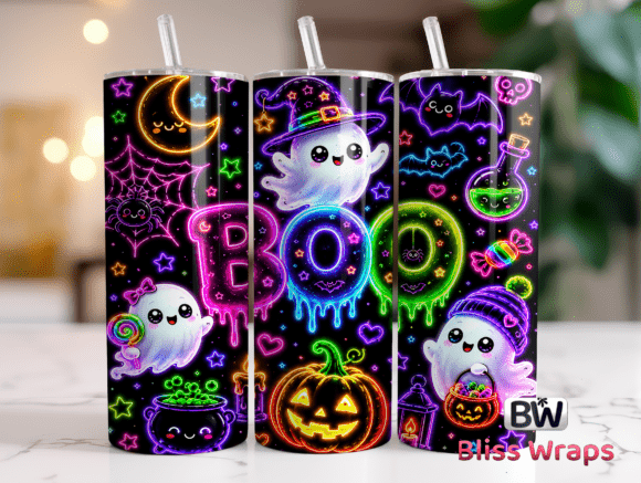 Neon Halloween Tumbler Wrap