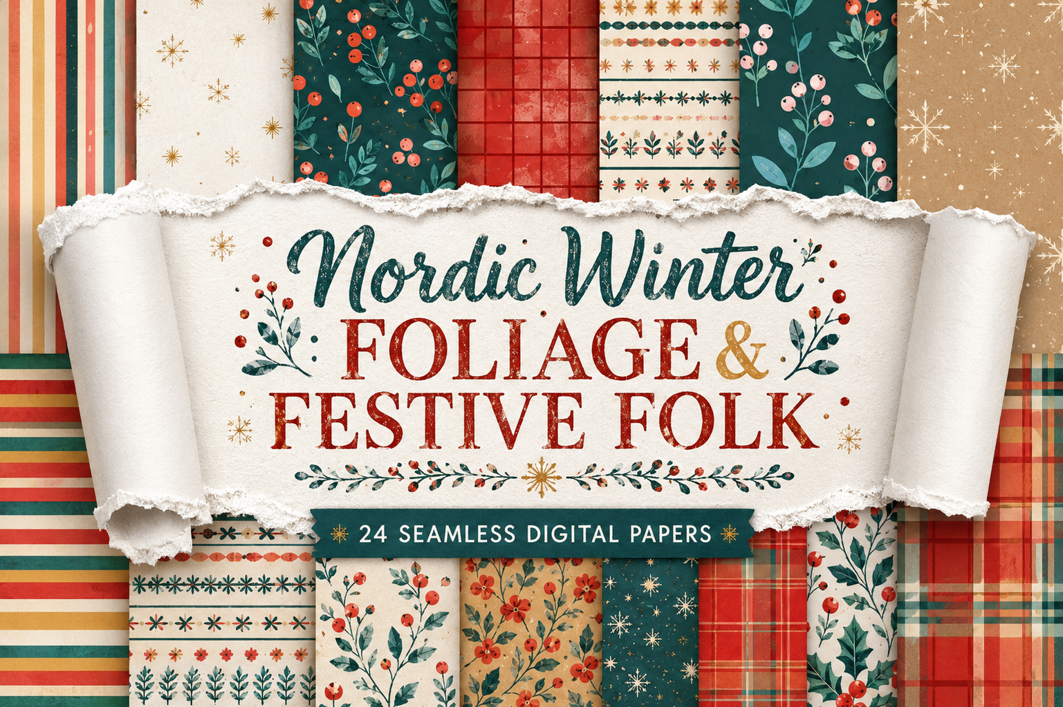 Nordic Winter Foliage & Festive Folk