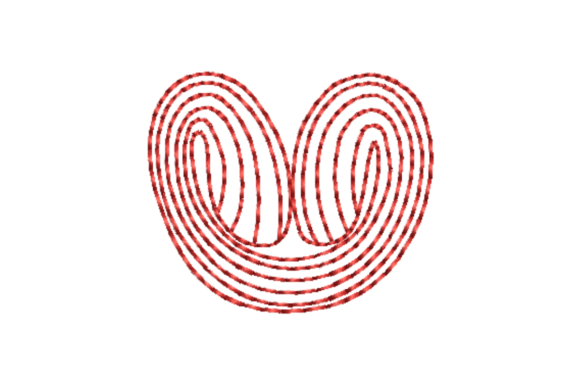 Palmier Pastry Outline Redwork