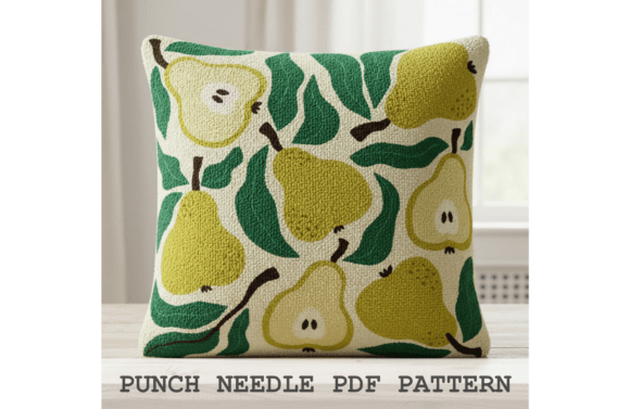 Pear Fruit Punch Needle Cushion Pattern