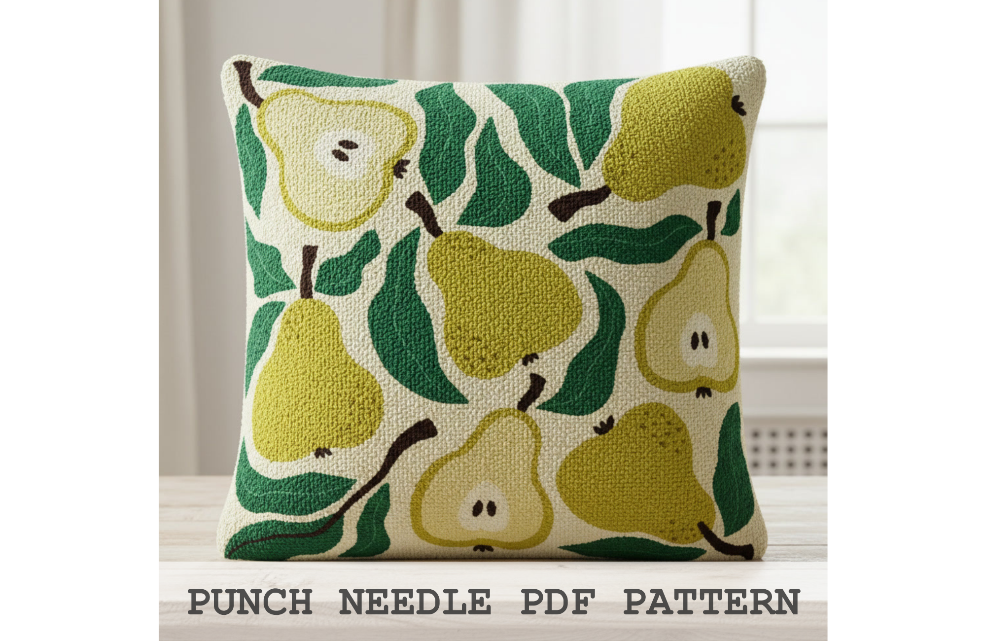 Pear Fruit Punch Needle Cushion Pattern