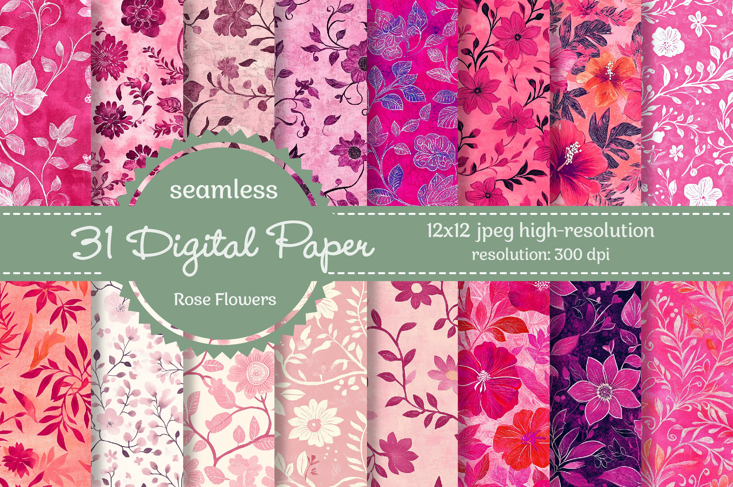 Pink Batik Digital Paper