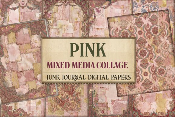Pink Mixed Media Collage Junk Journal