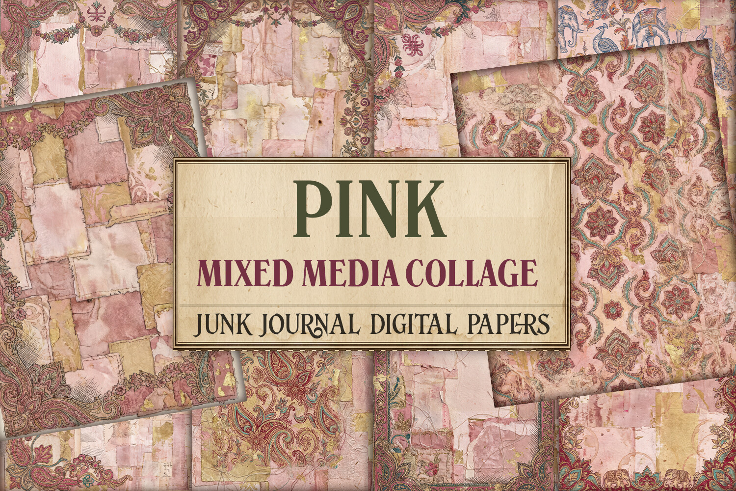 Pink Mixed Media Collage Junk Journal