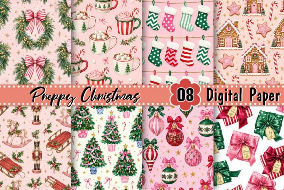 Preppy Christmas Digital Paper
