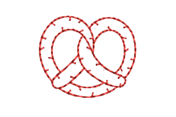 Pretzel Outline Redwork Embroidery