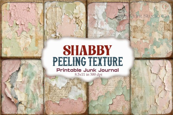 Shabby Peeling Texture Junk Journal Page