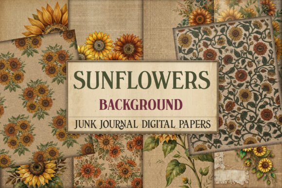 Sunflowers Background Junk Journal Paper