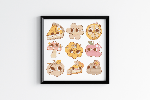 Thanksgiving Cake Stand Cross Stitch