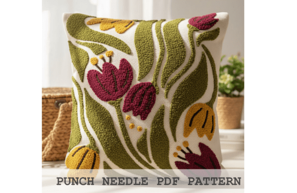Tulip Art Nouveau Cushion Pattern