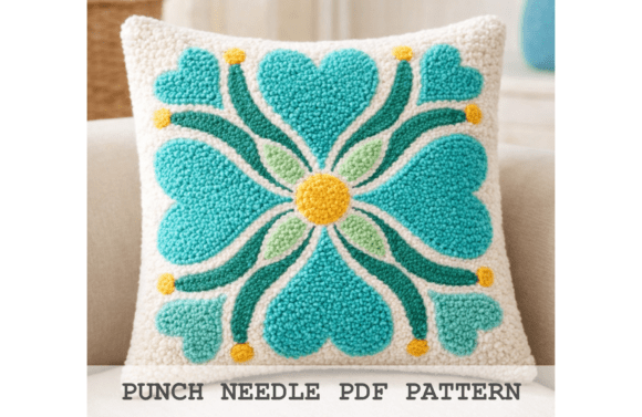 Turquoise Flower Mandala Pattern