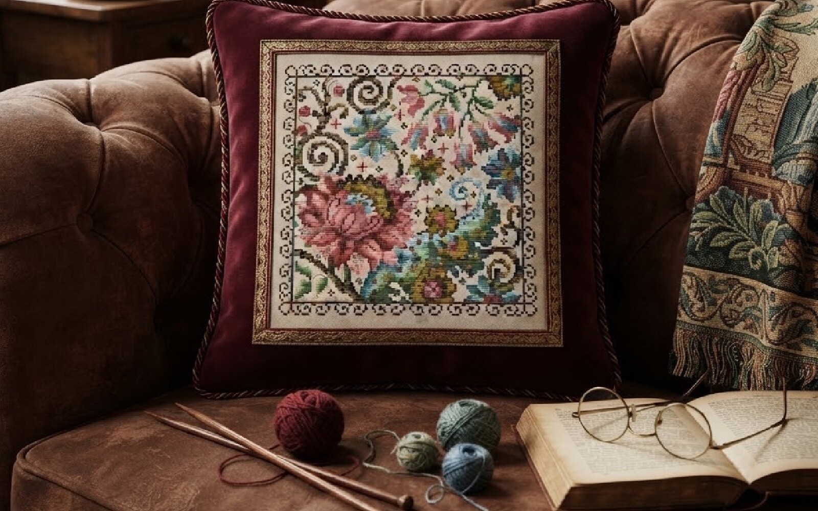 Vintage Floral Tapestry Cross Stitch PDF