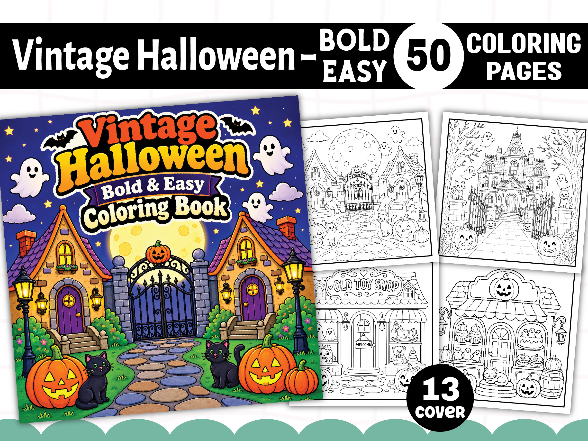 Vintage Halloween Coloring Book