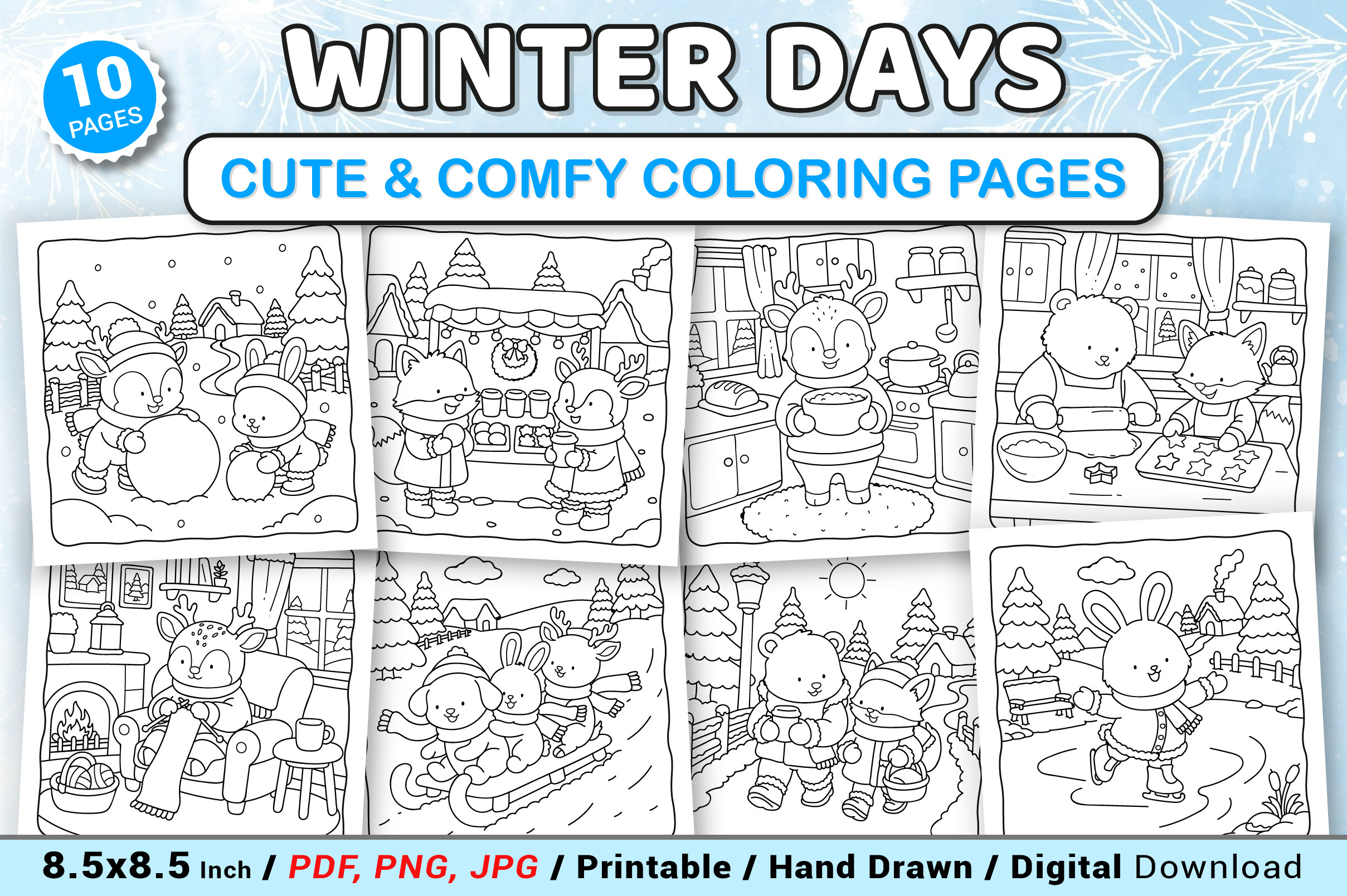 Winter Days Cute & Comfy Coloring Pages