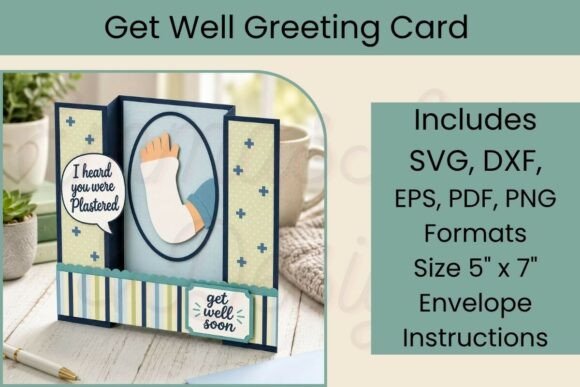 3D Centre Box Get Well Card SVG