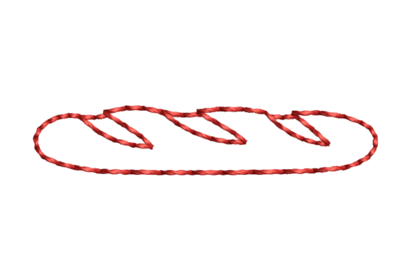 Baguette Outline Machine Embroidery File