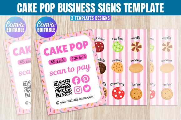 Bakery Menu Pricing Canva Template Graphics