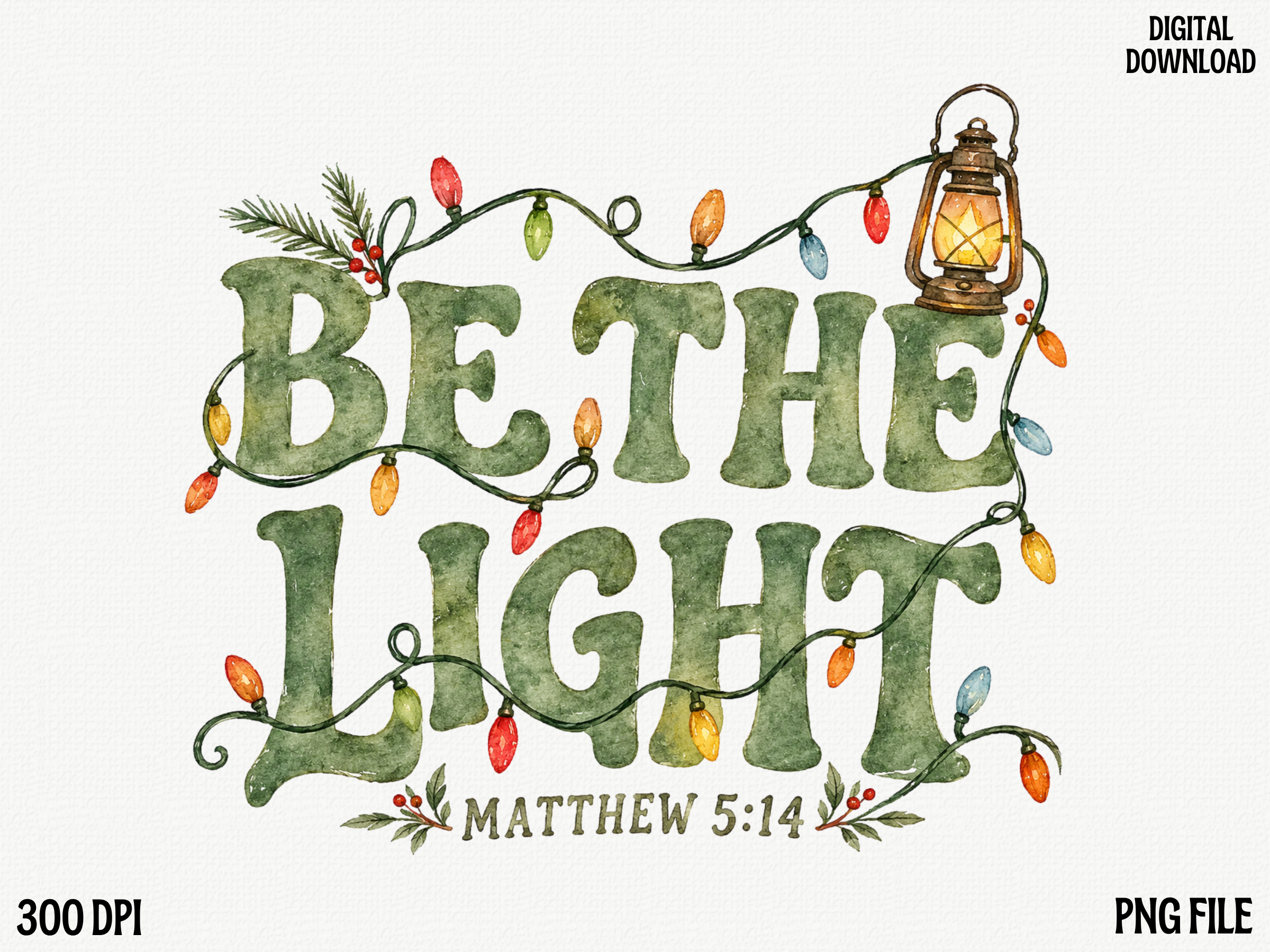 Be the Light Christmas PNG, Christian Bi
