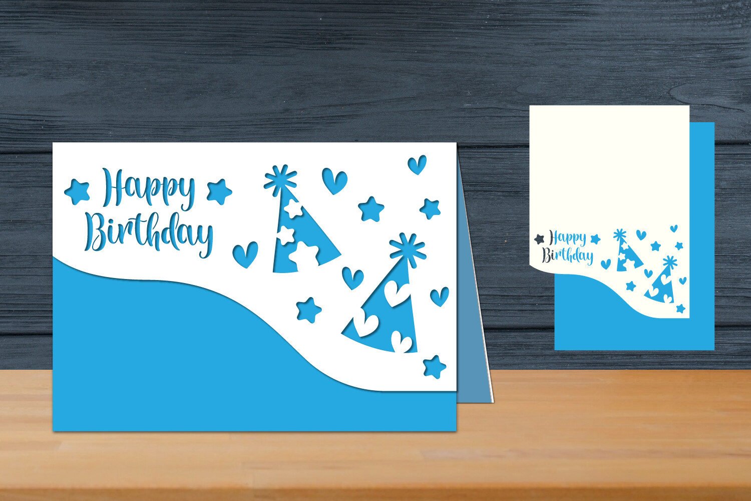 Birthday Card Folded, Happy Birthday Svg