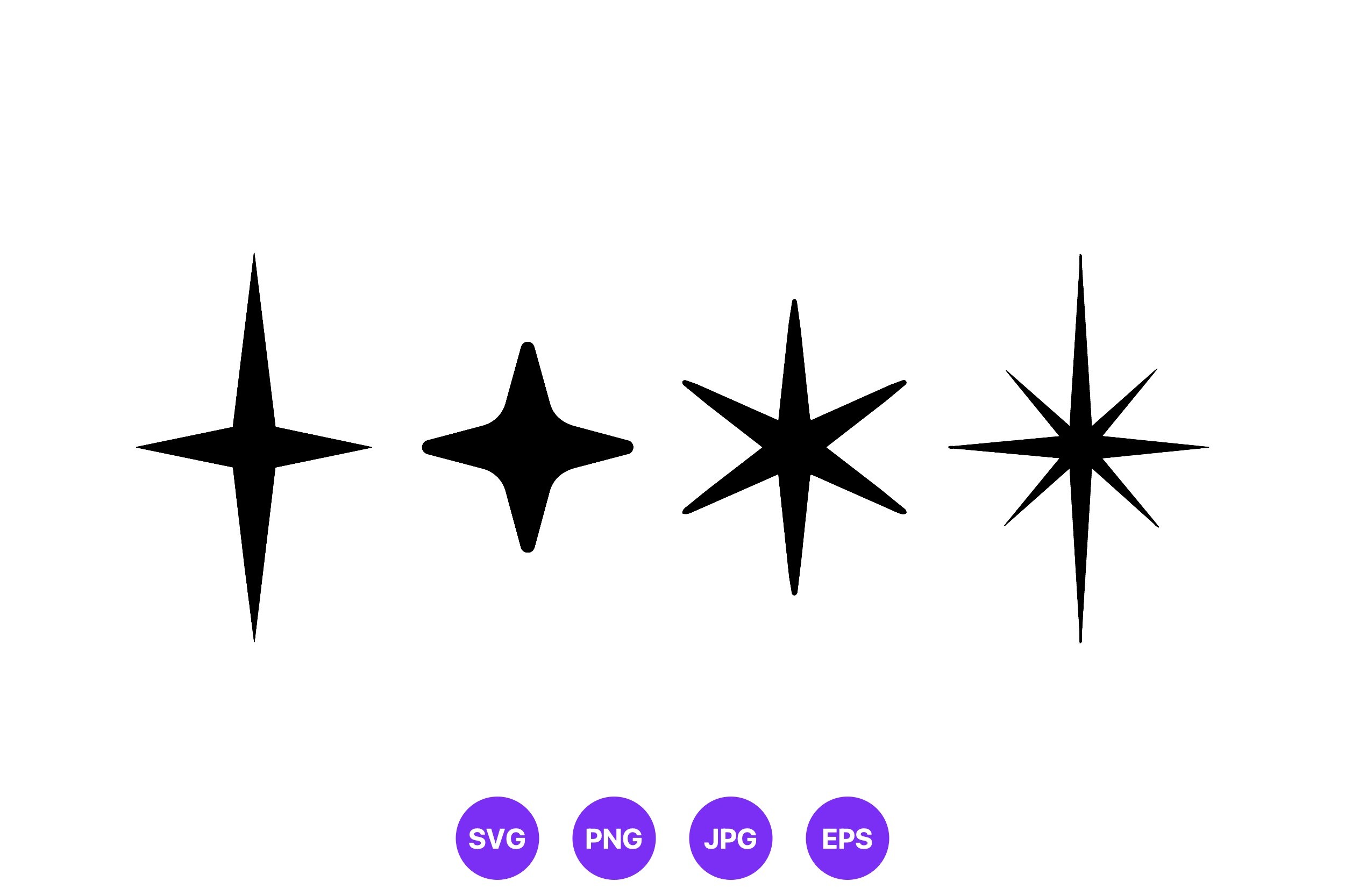 Black Starburst Shapes
