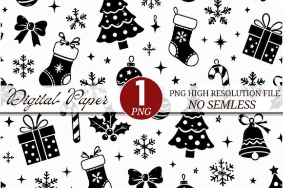 Black White Christmas Pattern