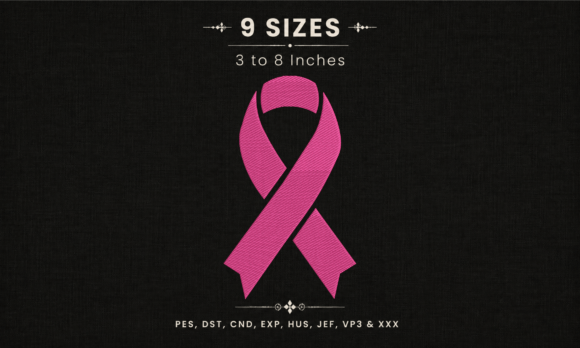Breast Cancer Pink Ribbon Embroidery DST