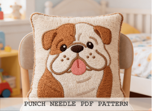 Bulldog Punch Needle Pattern