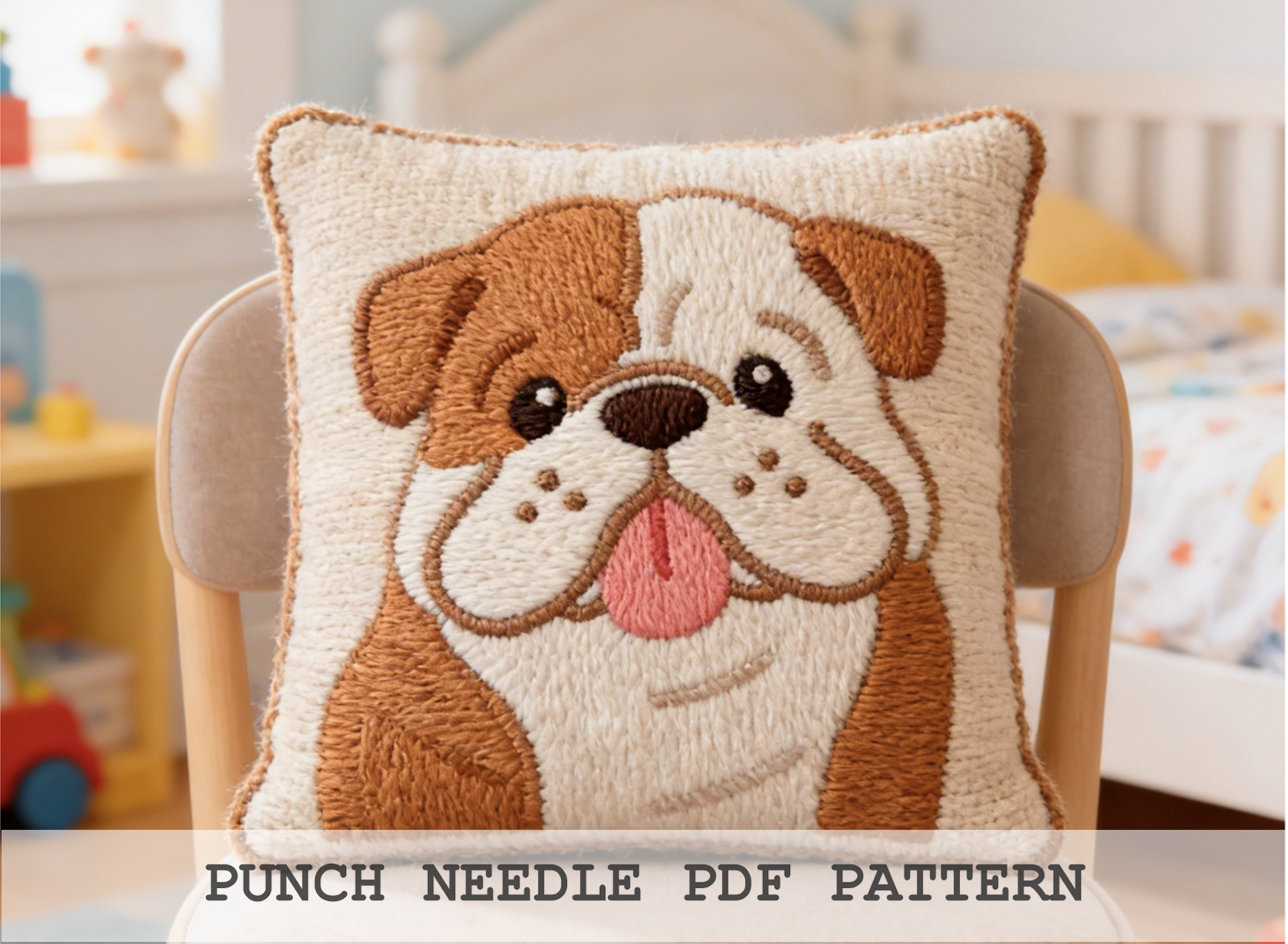 Bulldog Punch Needle Pattern