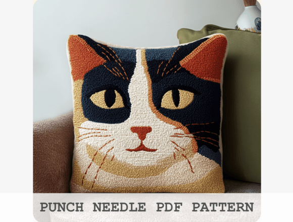 Calico Cat Punch Needle Pattern