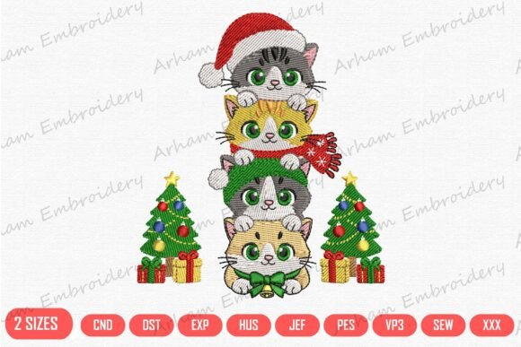 Christmas Cat Stack