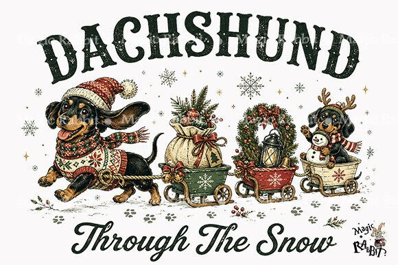 Christmas Dachshund PNG