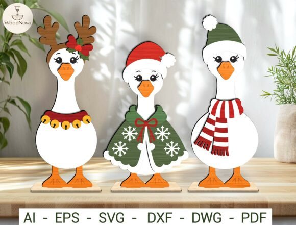 Christmas Goose Laser Cut File Bundle laser cut file