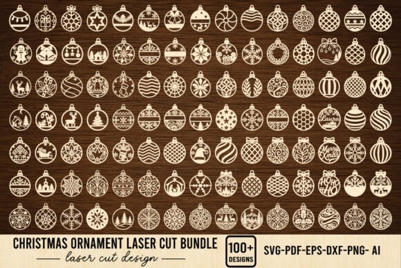 Christmas Ornament Laser Cut Bundle Lasersnijden Door Zarin Studio