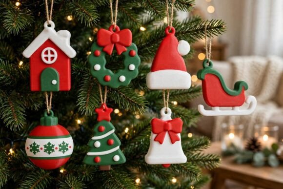 Christmas Fireplace STL File for 3D Printing – Festive Holiday Decor - Image 17