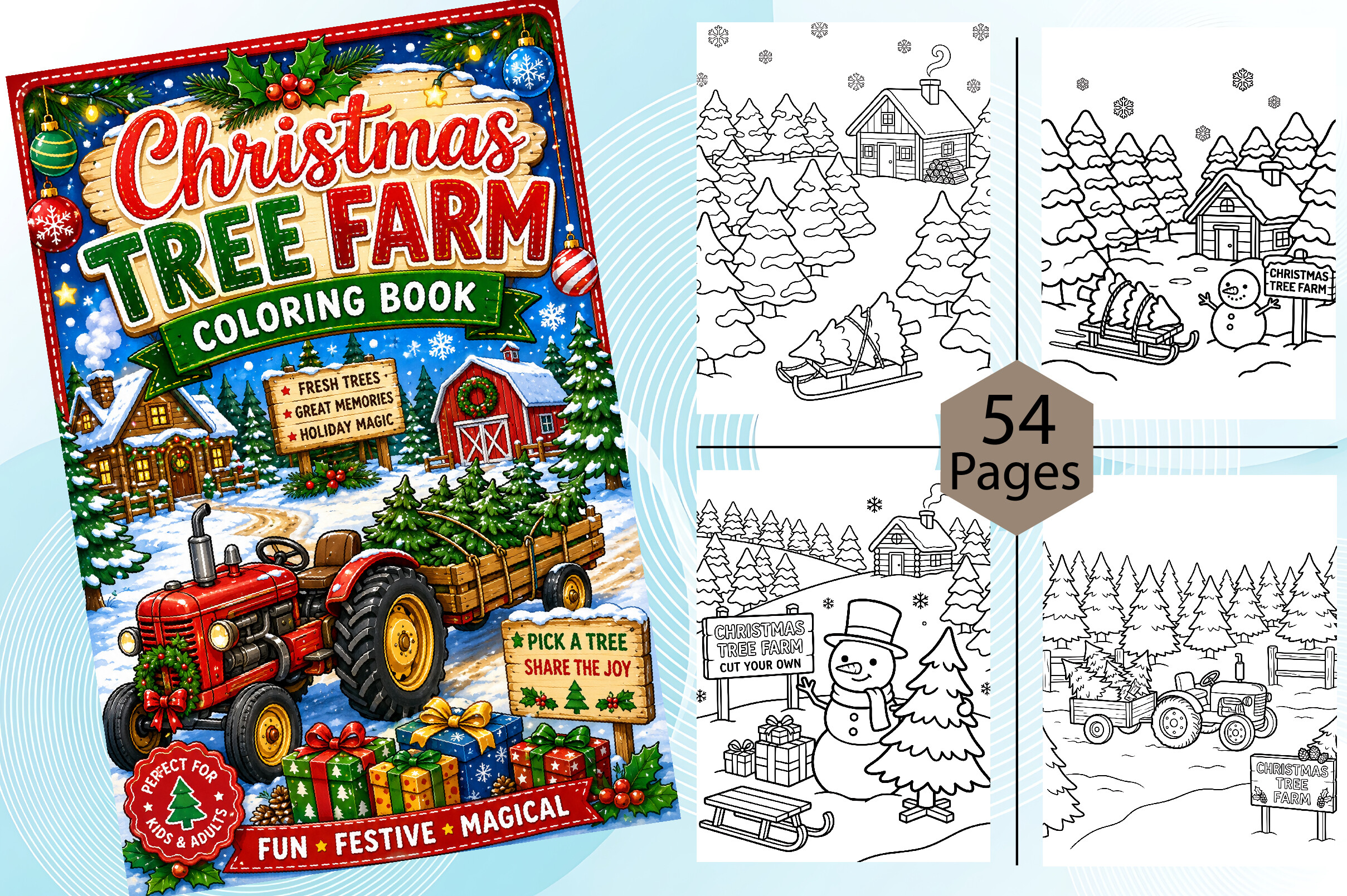 Christmas Tree Farm Coloring Book