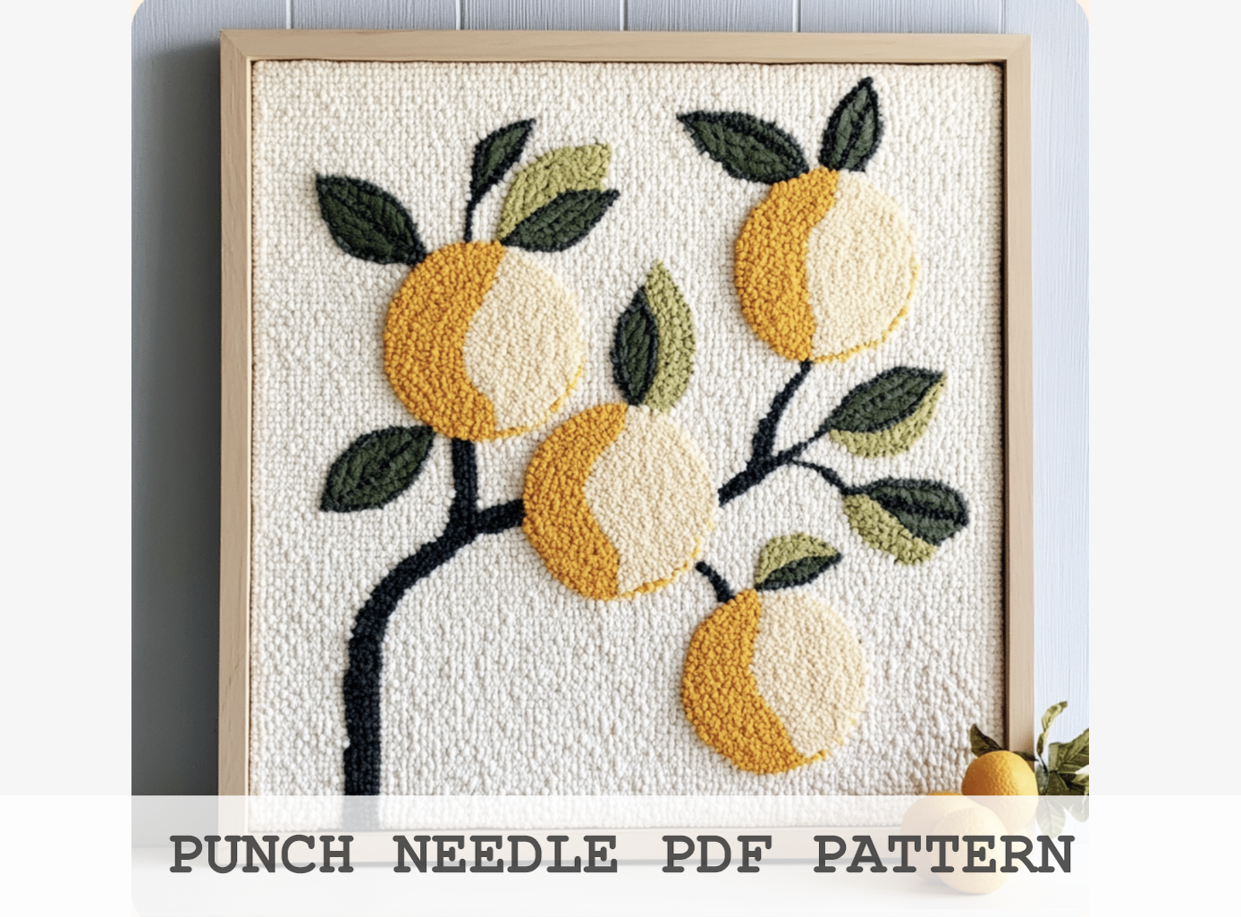 Citrus Branch Punch Needle Pattern