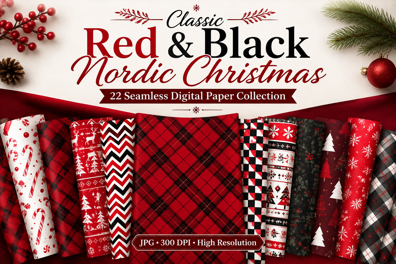 Classic Red & Black Nordic Christmas