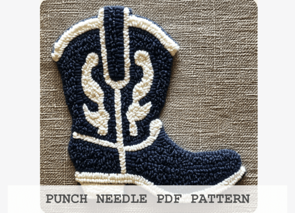 Cowboy Boot Punch Needle Pattern