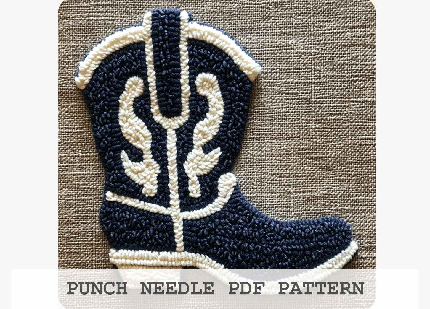 Cowboy Boot Punch Needle Pattern