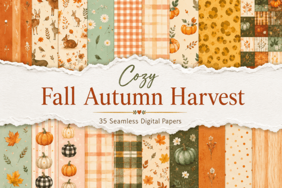 Cozy Fall Autumn Harvest Seamless Papers